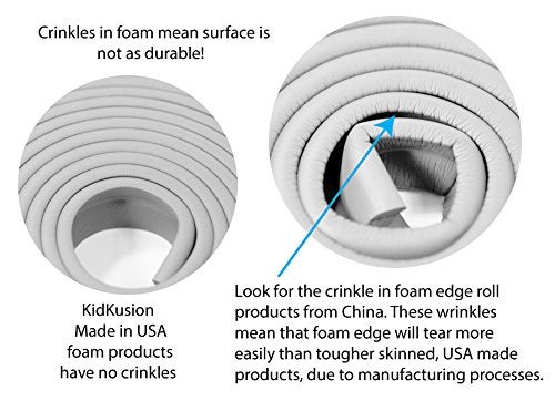 KidKusion Jumbo Edge Cushion | 6Ft | Taupe | Made in USA | Child Safety Edge Guard  Babyproof Furniture Bumper - Image 5